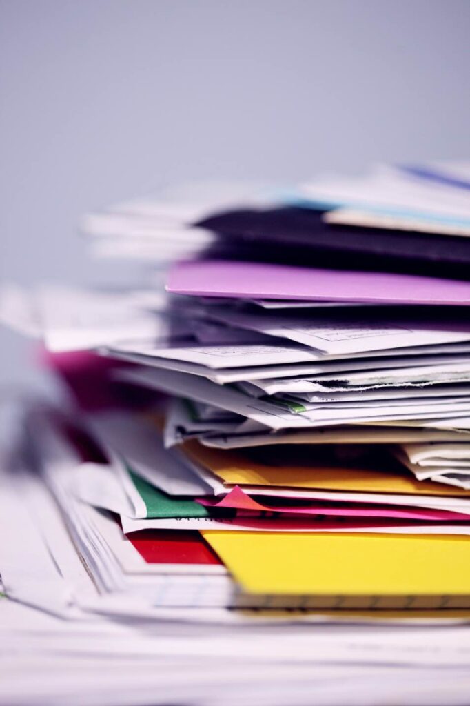 Stack of Travel papers 