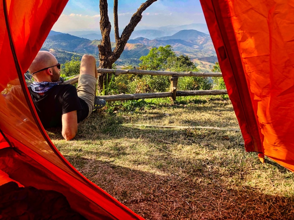 Looking out whilst camping in Northern Thailand's Khun Sathan National Park