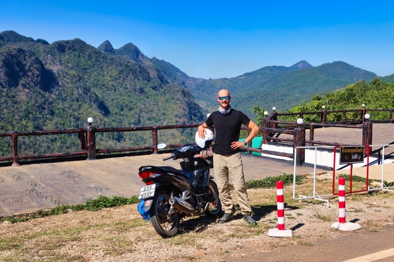 Man Standing on Doi Ang Khang View Point  - Chiang Mai Road Trip