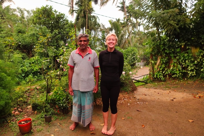 Dotti standing next to our guide - Things to do in  Sri Lanka 