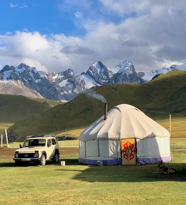 A yurt pitched in Kyrgyzstan's Kok Kiya Valley  