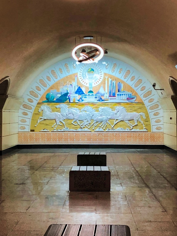 A mosaic in Almaty's opulent Metro 