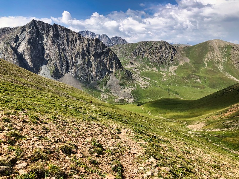 Mountains in Kyrgyzstan on the way to Ala Kul Lake