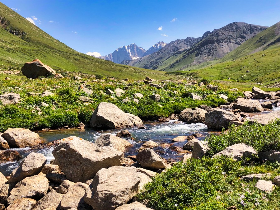 River Valley in Kyrgyzstan's mountains along the Ak Suu Traverse