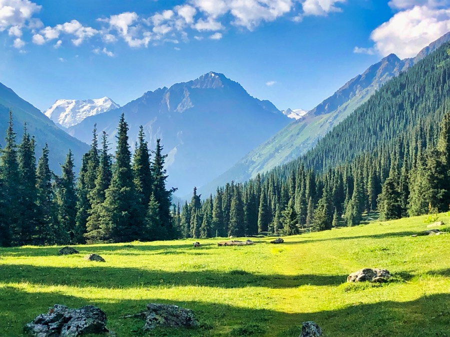 Altyn Arashan Valley in the Kyrgyzstan's Mountains