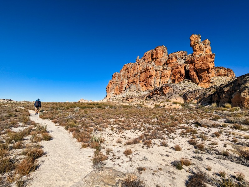 Zandy walking towards the Wolfberg Cracks, one of South Africa's hidden gems 