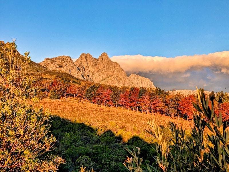 Jonkershoek Nature Reserve Mountains with autumn colours