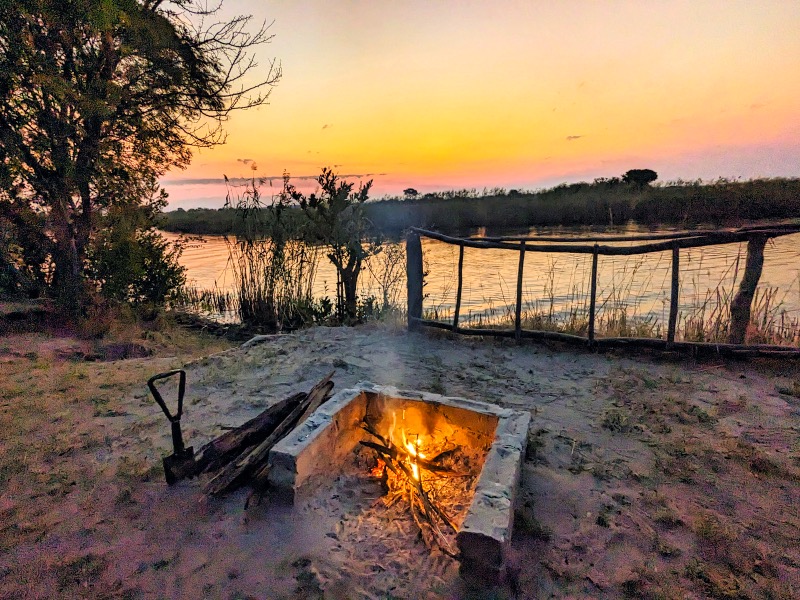 Firepit in a Namibia camping site