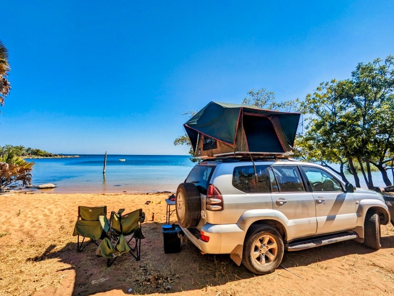 Beachfront camping at Lake Tanganyika