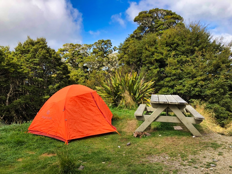 Camping at Mount Arthur Hut