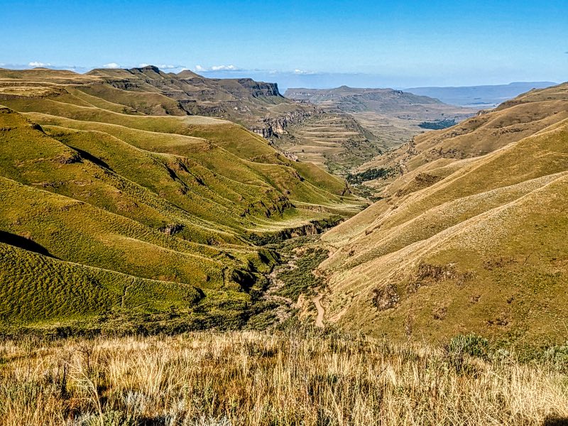 Looking out over the Sani Pass 
