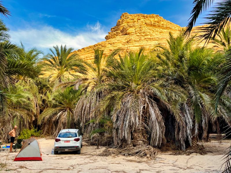 Wadi camping in Oman